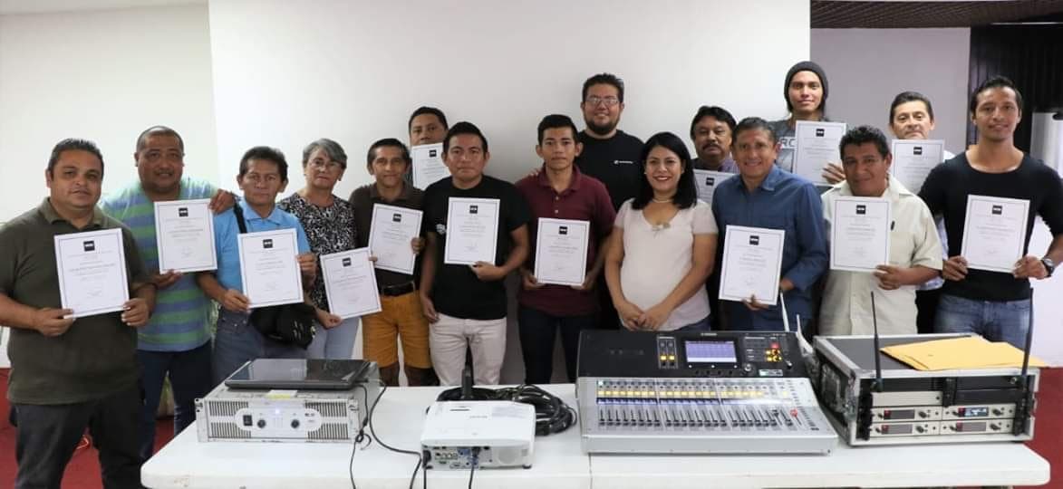Operadores de audio de Gobierno, Chetumal, México